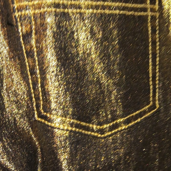 Womens sz 10p gd2 metallic gold jeans - Picture 6 of 6